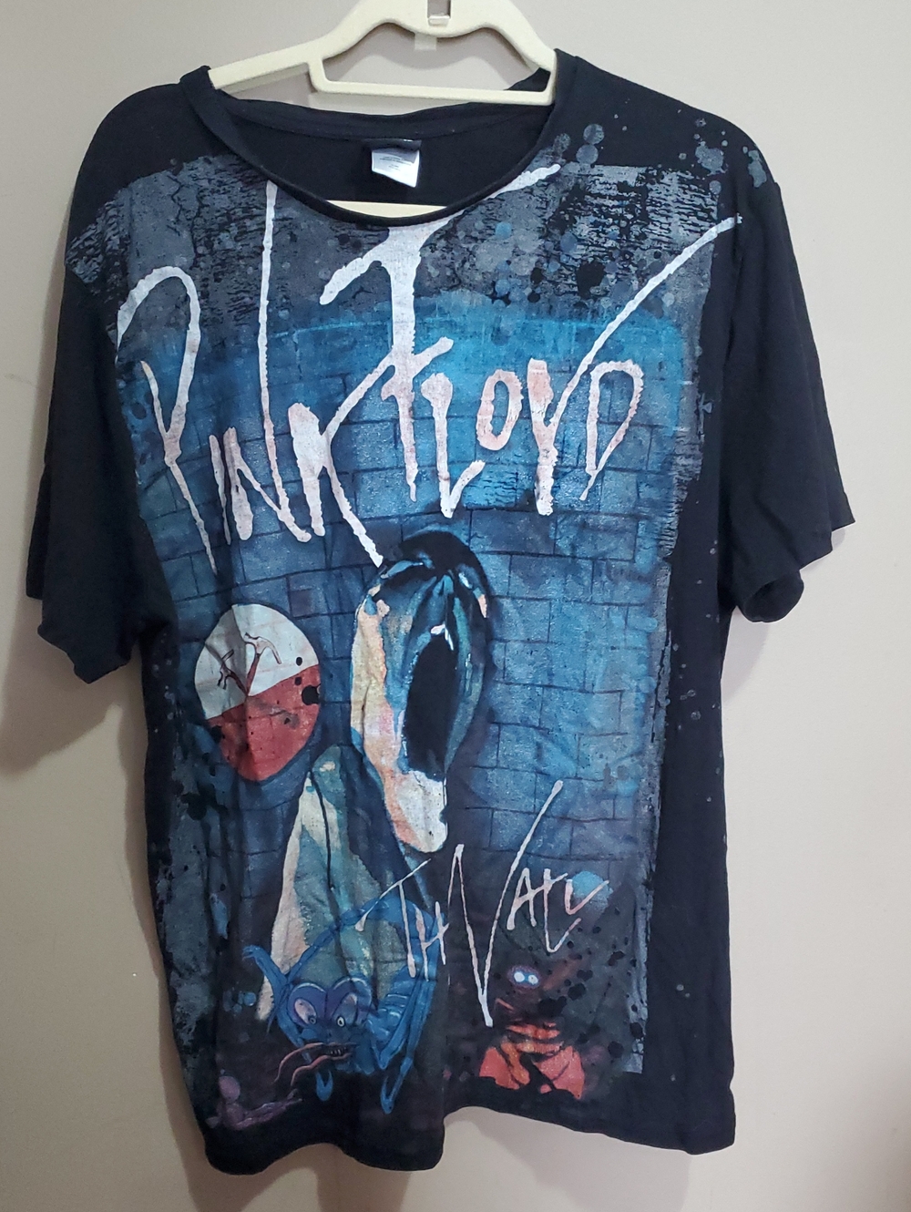 Pink Floyd Short Sleeve Tee in Black with Blue Graphic Size XL